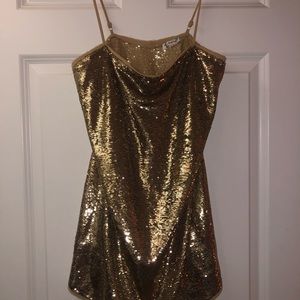Free people gold slip dress